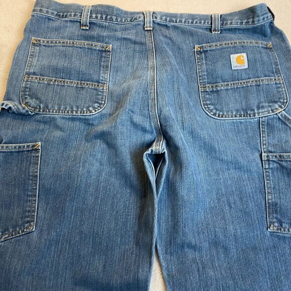 Carhartt Mens Carpenter Jeans 42x24 Relaxed Fit Denim Blue Cotton Blend Workwear - Picture 11 of 16